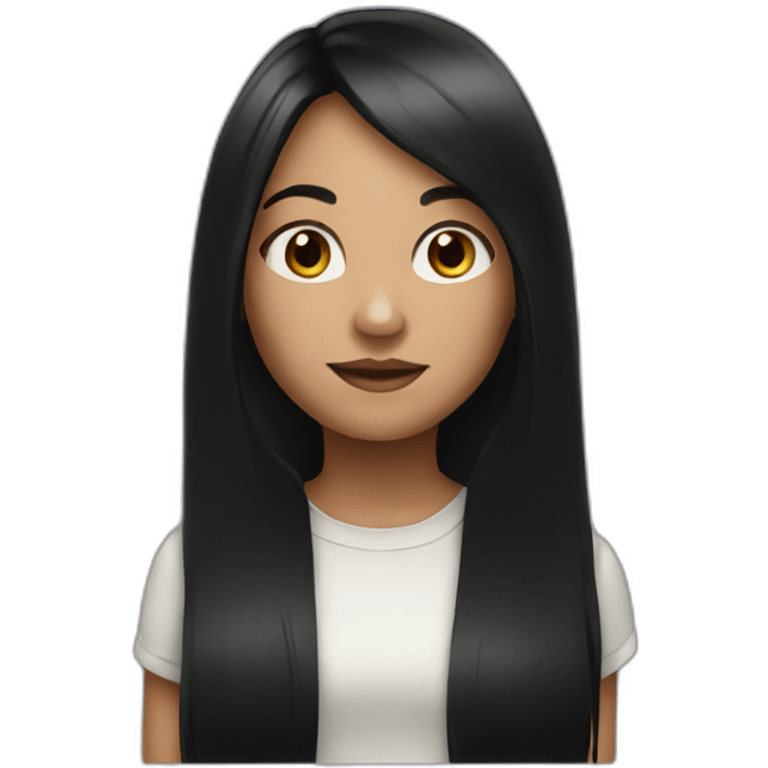 a girl with black long hair emoji