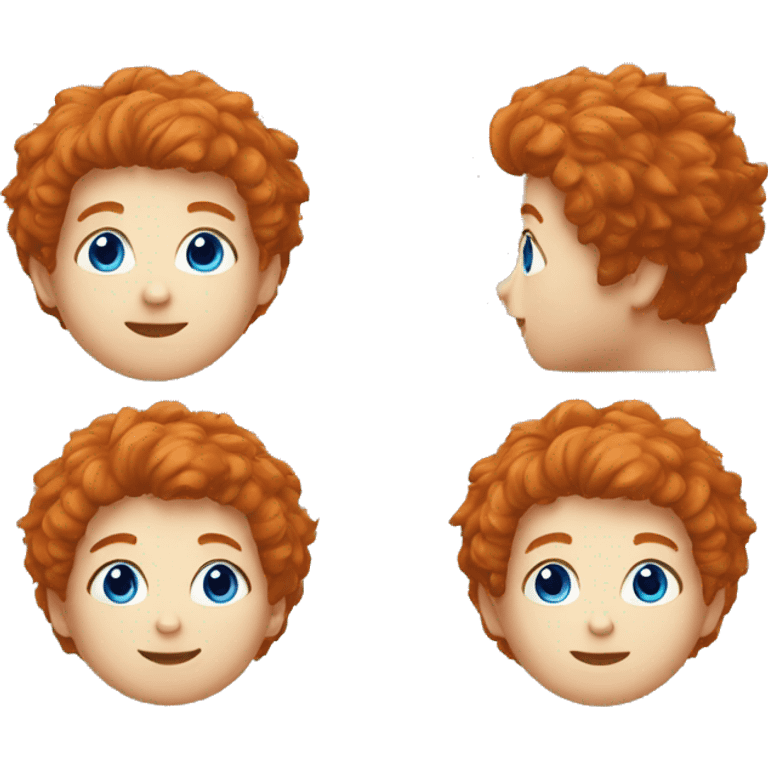 boy Redhead with fluffy short haire with blue eyes one person face emoji emoji