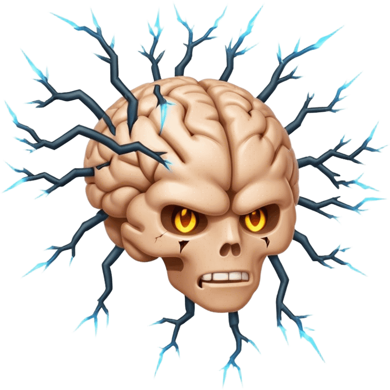 electrocuted lightning brain emoji