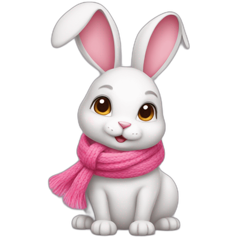 a rabbit with a pink scarf around its neck emoji