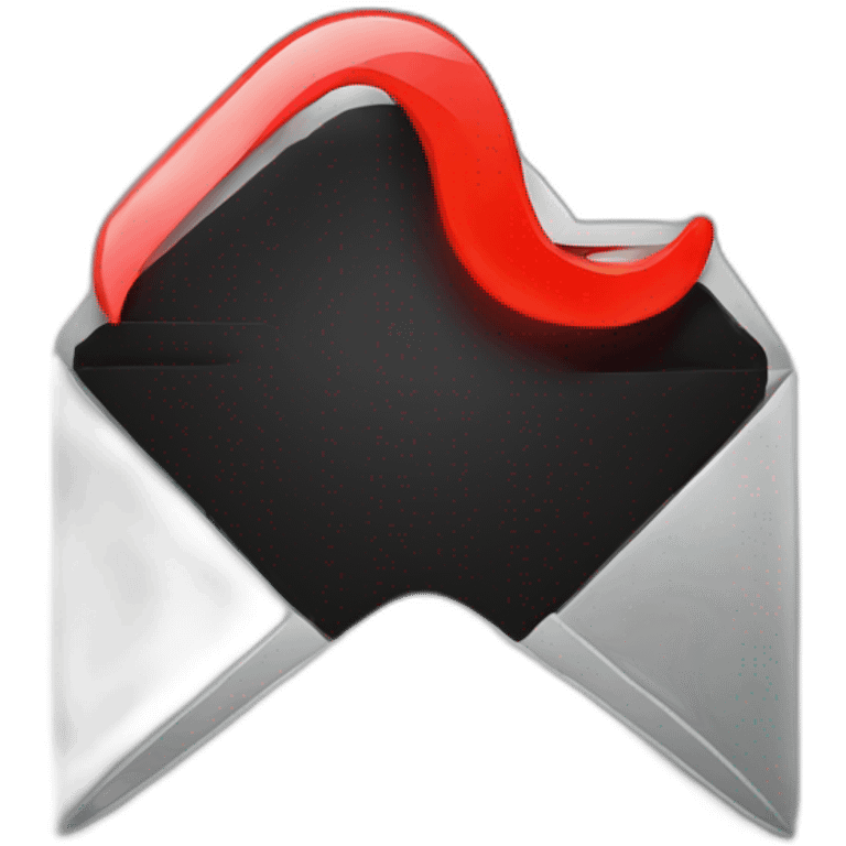 black and red bold email with glow emoji