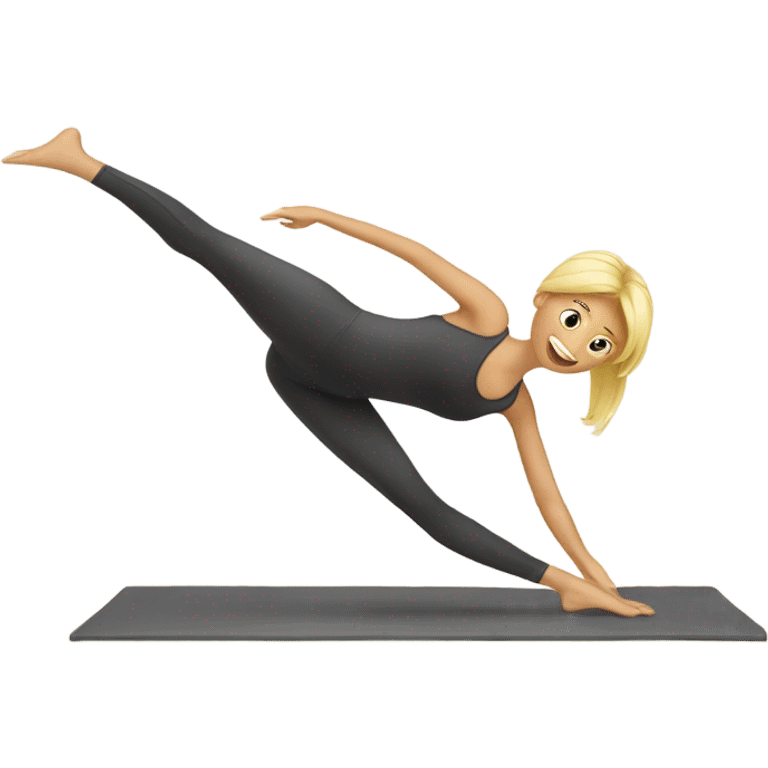 Blondy girl doing pilates emoji