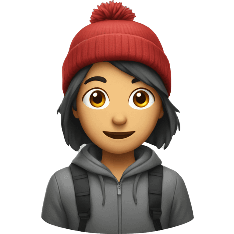 student with a toque emoji