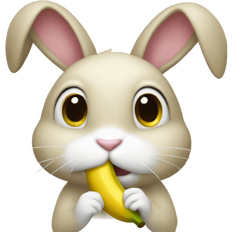 Bunny eating banana emoji