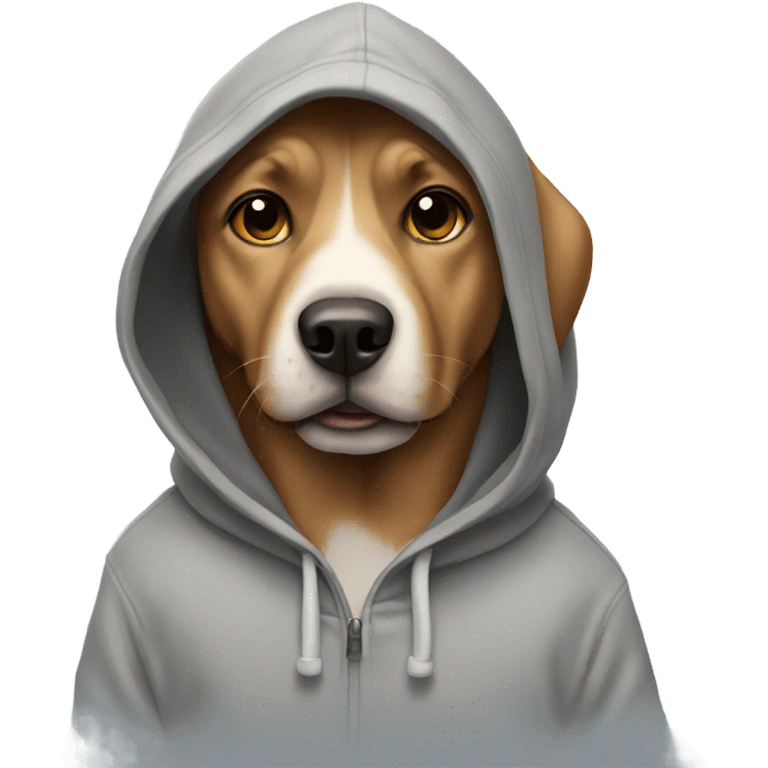 Dog wearing a hoodie emoji