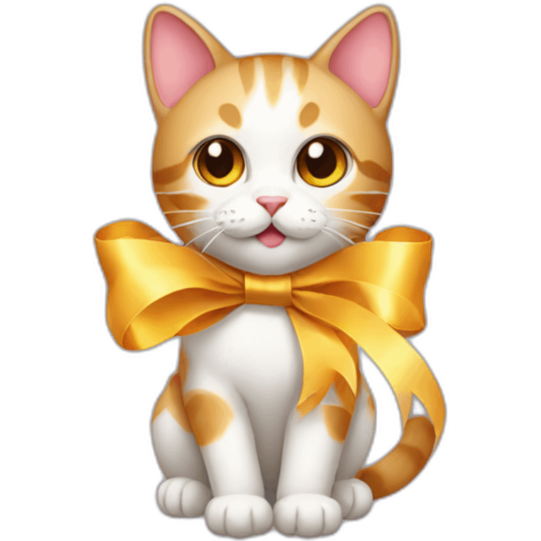 Cat with ribbon emoji