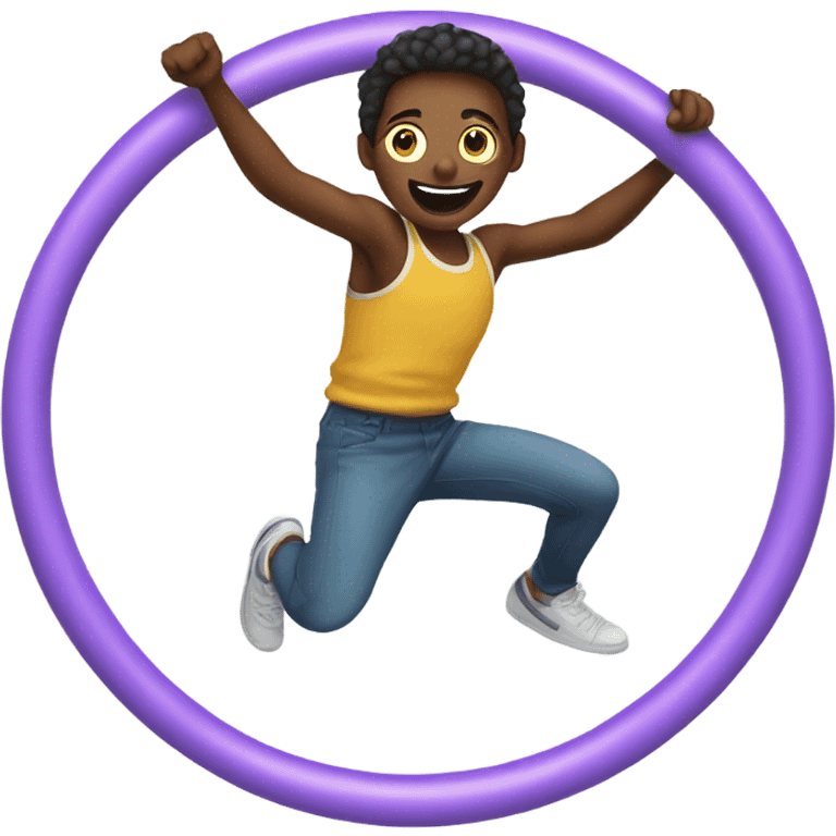 Person jumping through hoops emoji