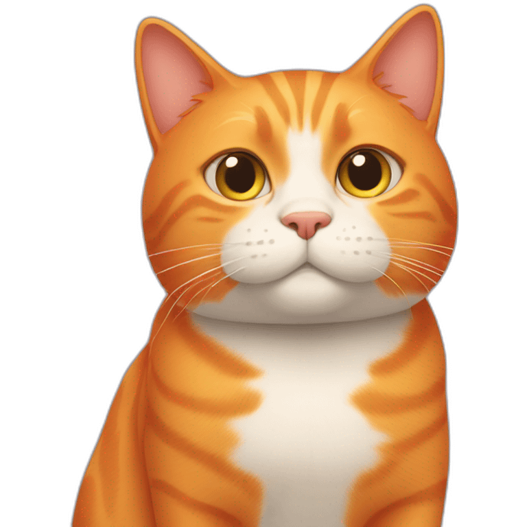 orange cat with a fat belly emoji