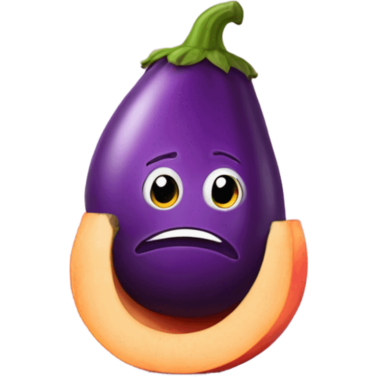 Eggplant in a peach emoji