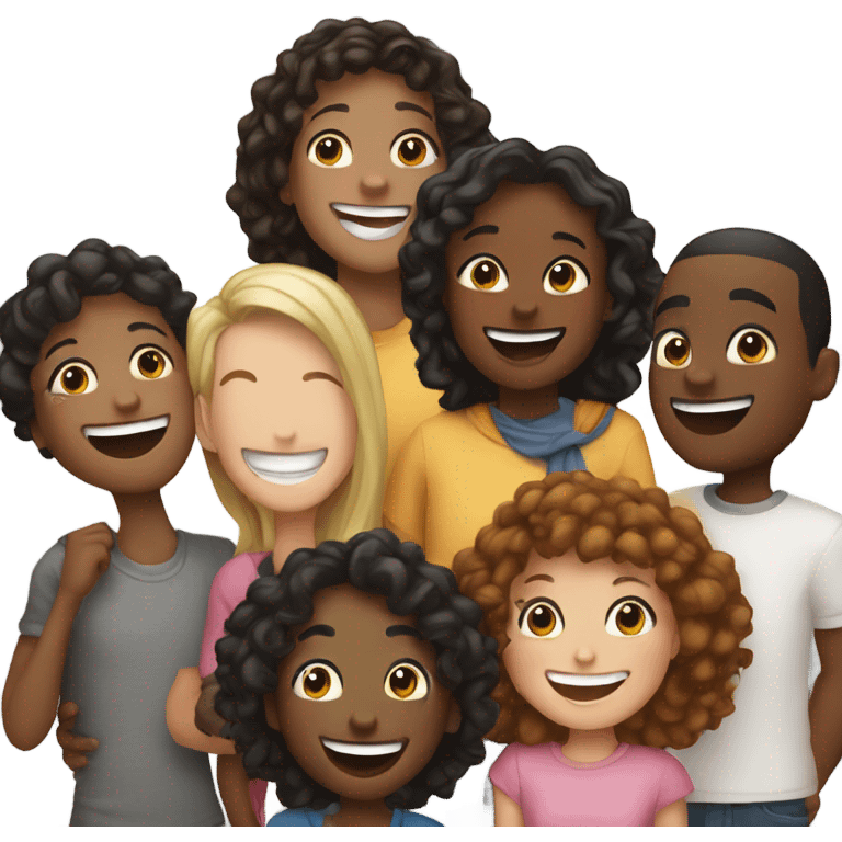 happy group of friends together emoji