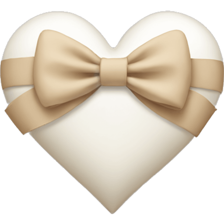 white heart with beige bow emoji