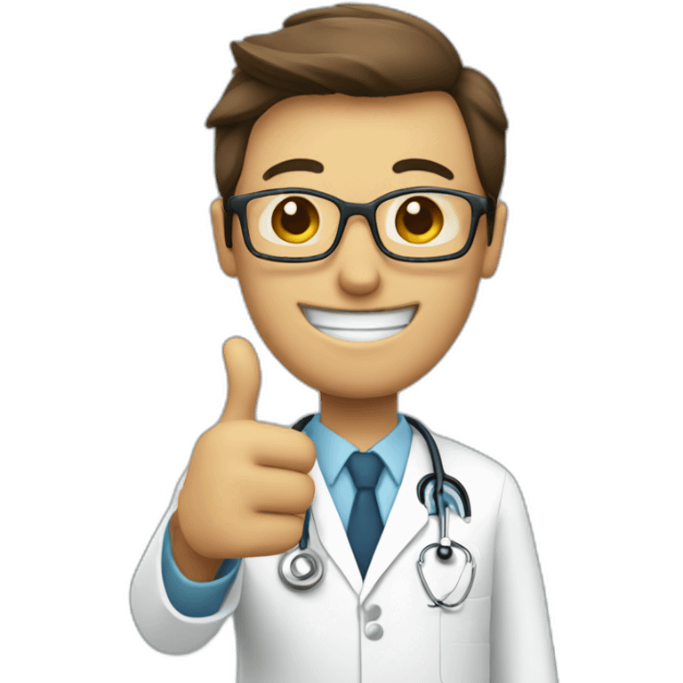 A doctor giving 2 thumbs up emoji