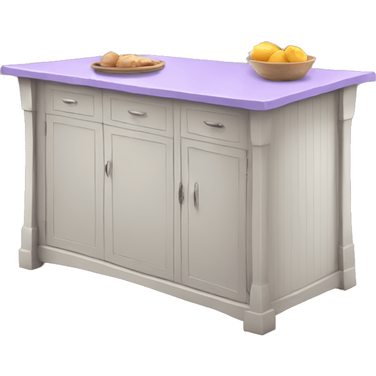 Realistic lavender kitchen counter island. emoji