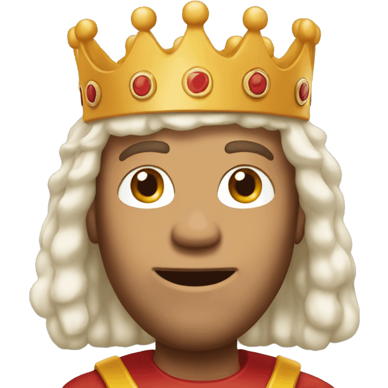 White Man with long hair wearing Burger King crown  emoji