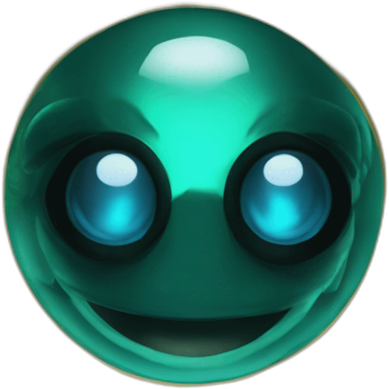 Aquamarine reptiloid in black suite with laser eyes on the golden coin in background emoji