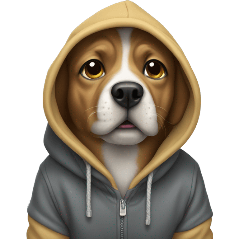 Dog wearing hoodie emoji