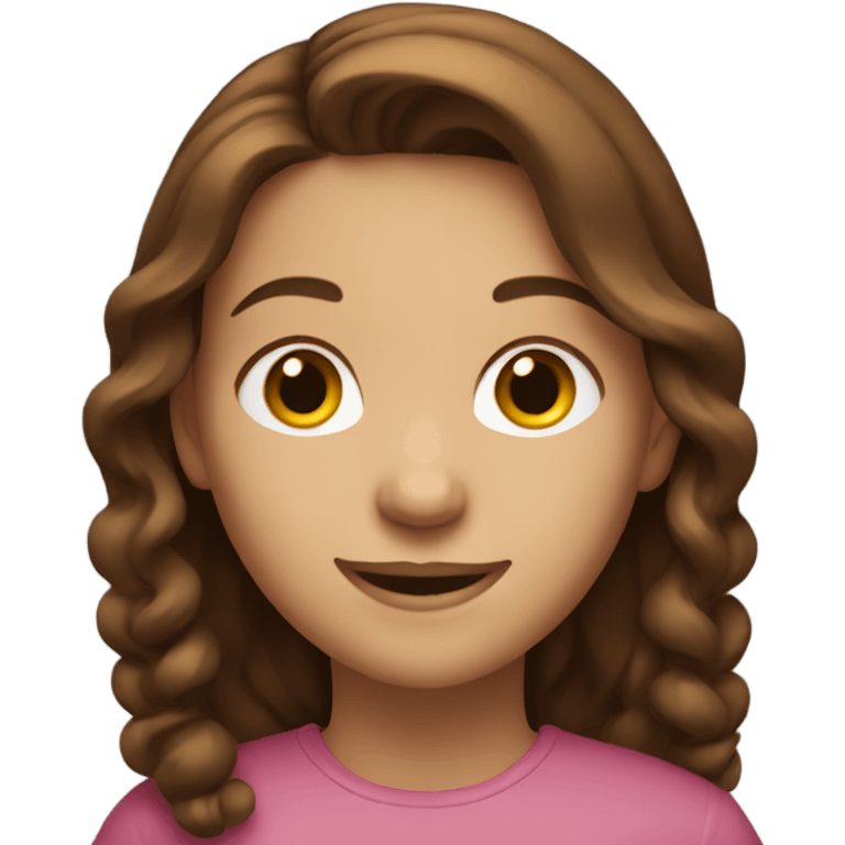 smiling girl with brown hair emoji