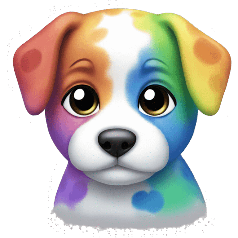 rainbow spots puppy emoji