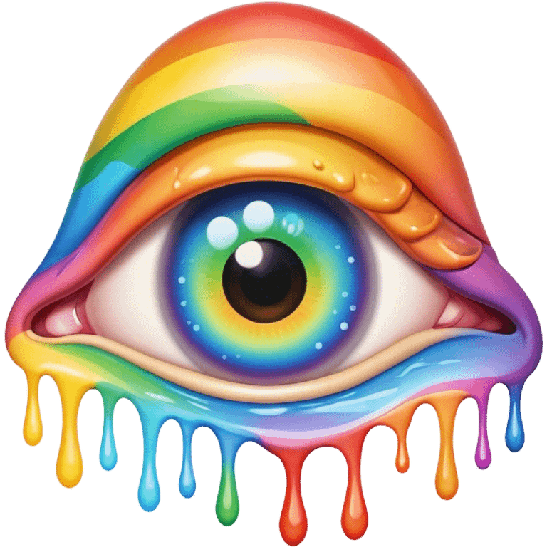 melted surreal rainbow eye emoji