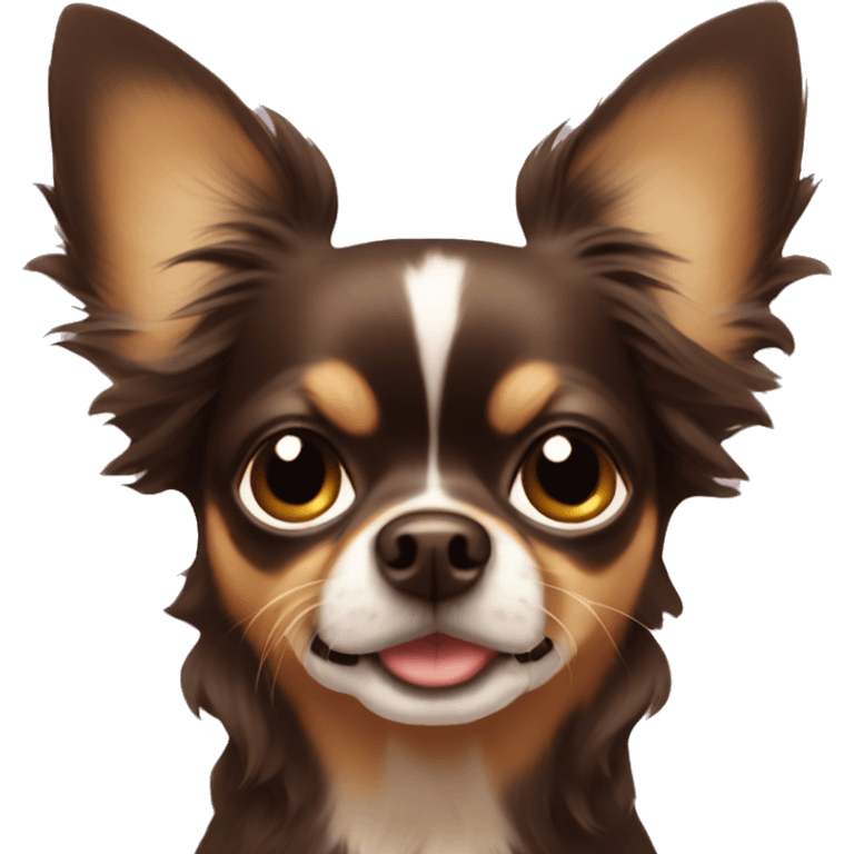 Long hair darkbrown only chihuahua  emoji