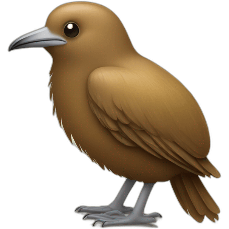 kiwi bird, cute little brown bird with a long thin beak emoji