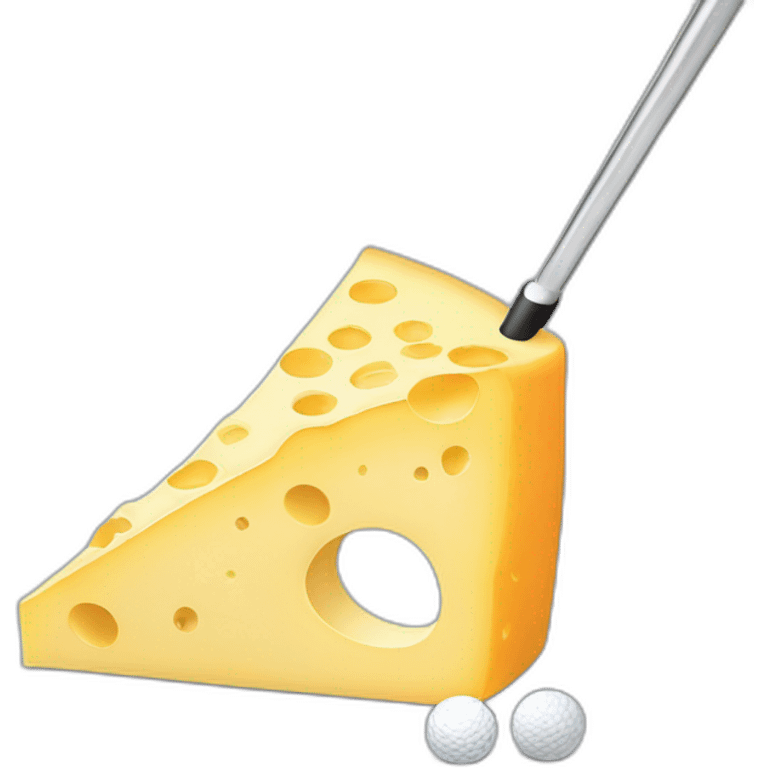 golf putting in the hole of a slice of cheese emoji