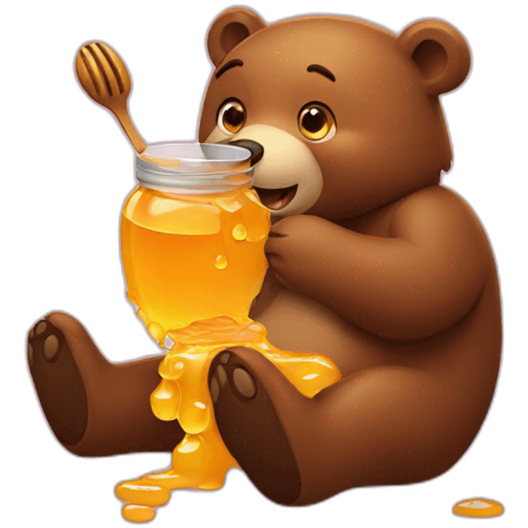 bear eating honey emoji