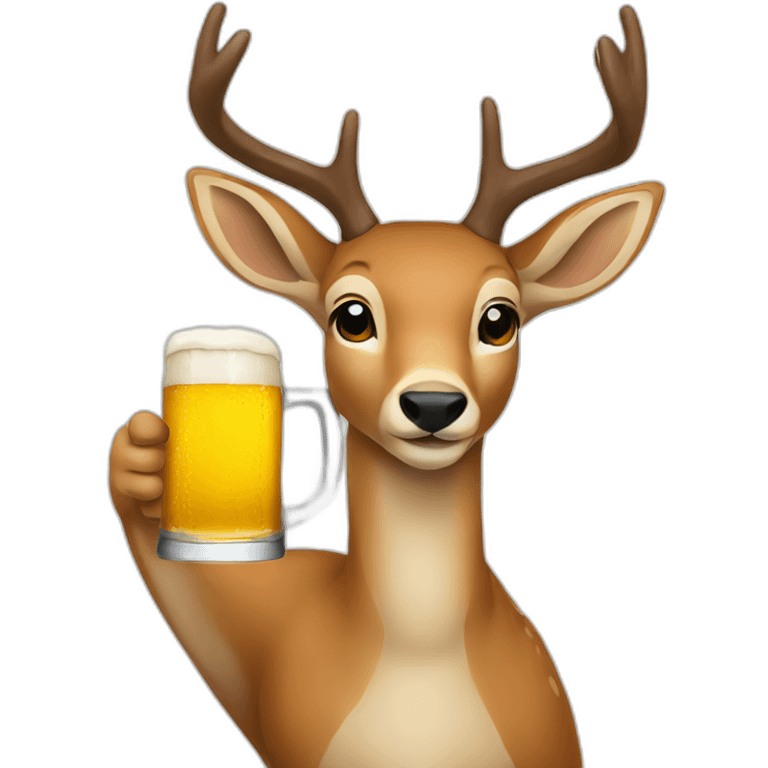 deer drinking beer emoji