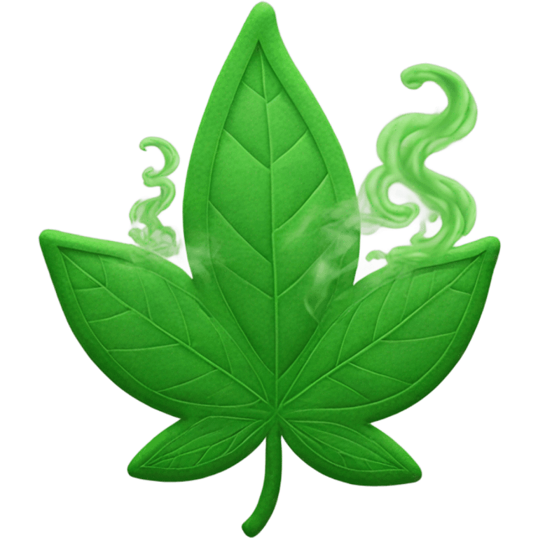 weed leaf symbol with smoke emoji