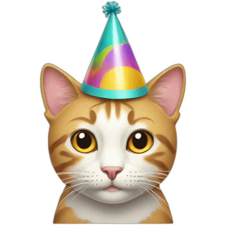 Cat with party hat emoji