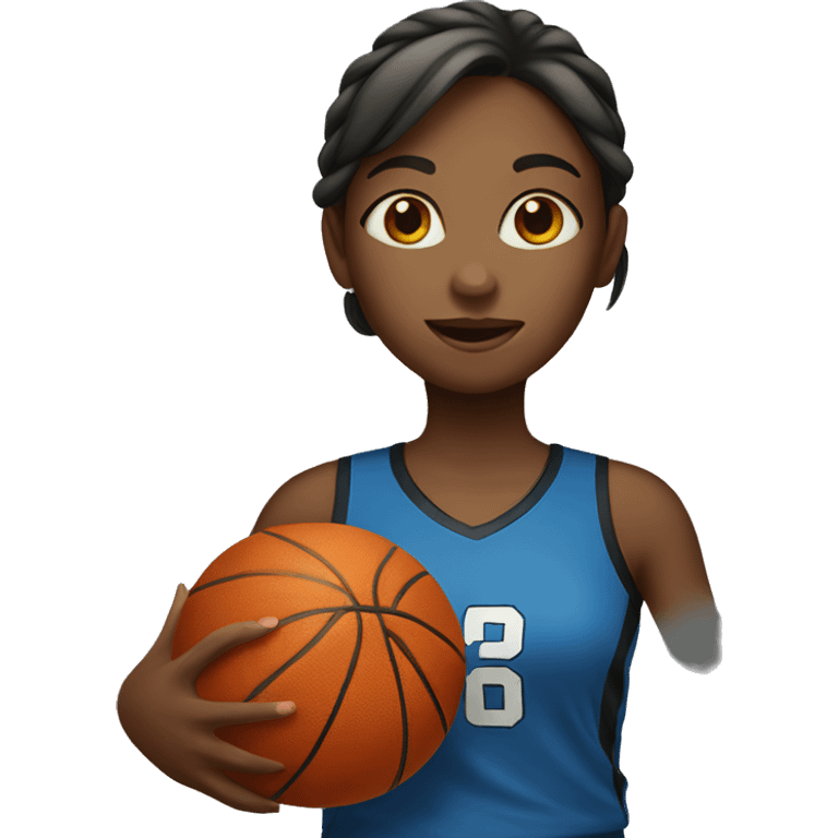 girl holding basketball  emoji