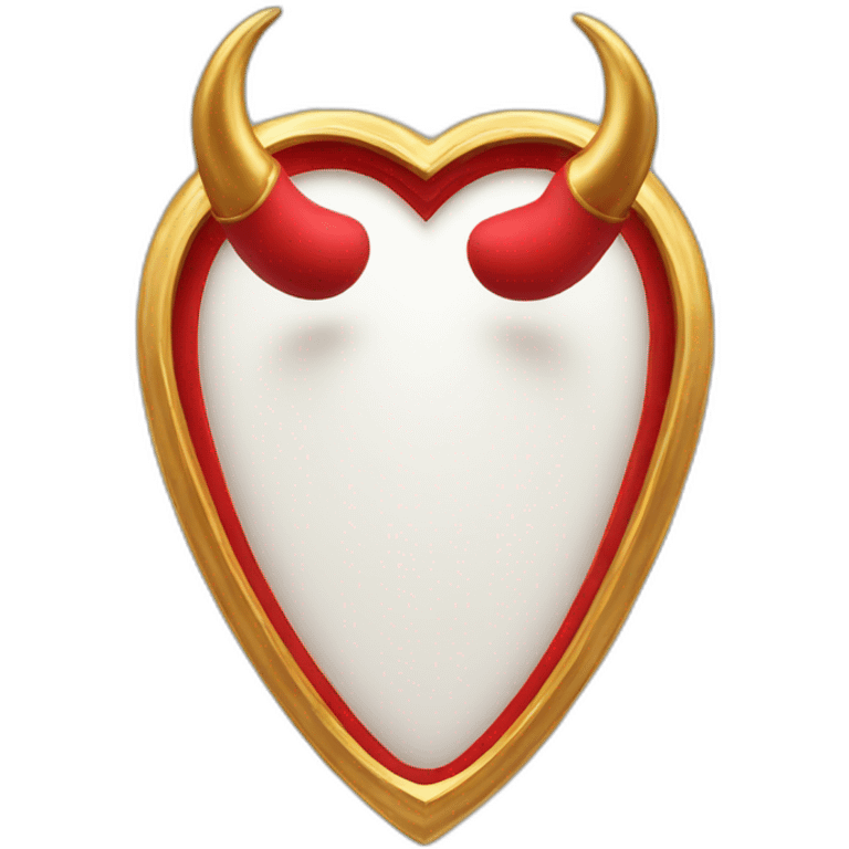 Red heart frame with gold horns emoji