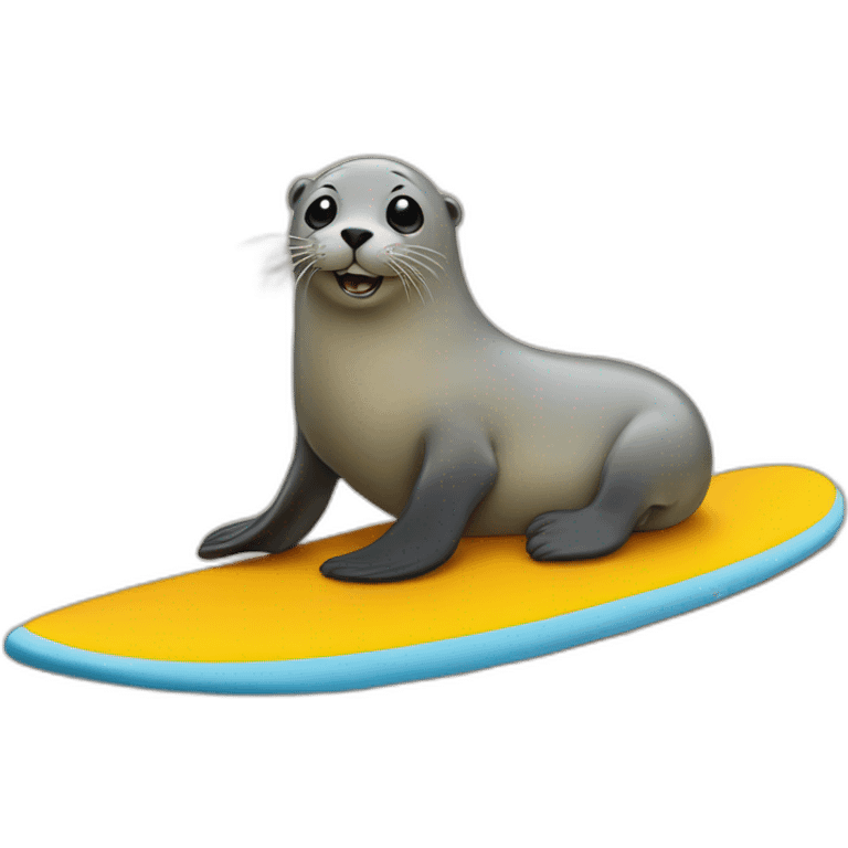 Seal on a surfboard emoji