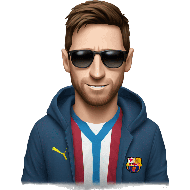 Messi wearing sunglasses emoji