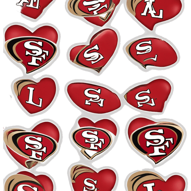  heart with SF niners logo in the middle  emoji