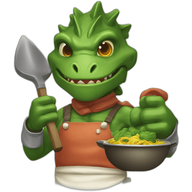 lizardman warrior chef emoji