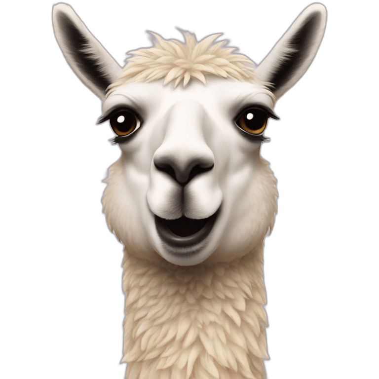 Llama kissing emoji