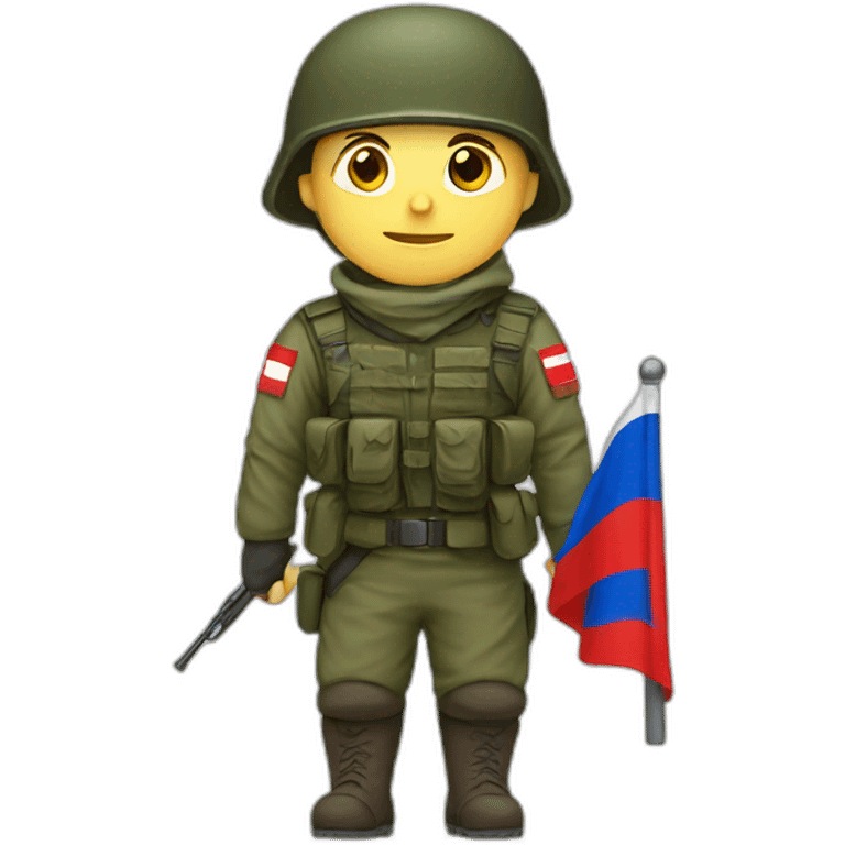 russian soldier with flag emoji