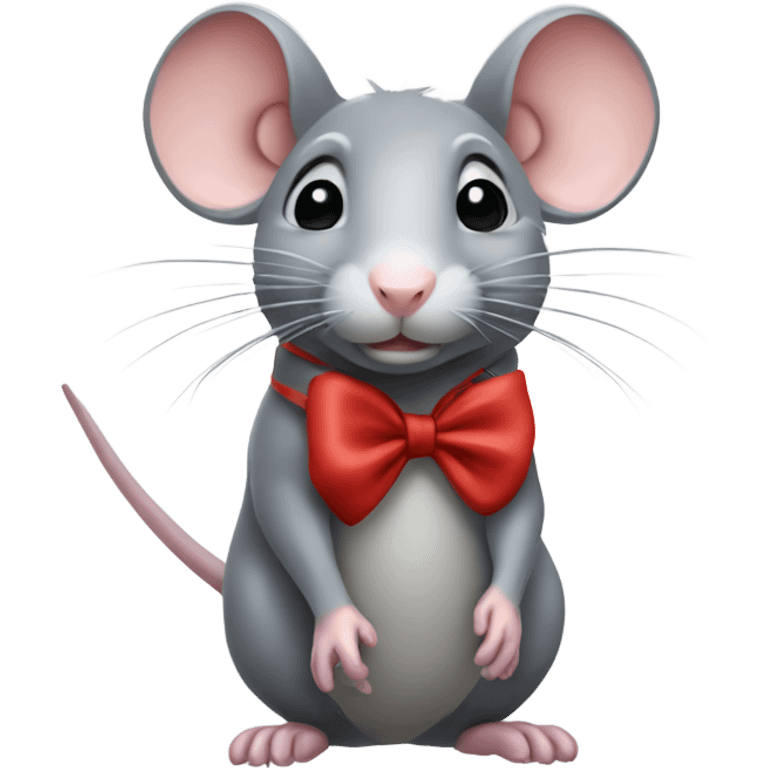 grey rat with a bow emoji