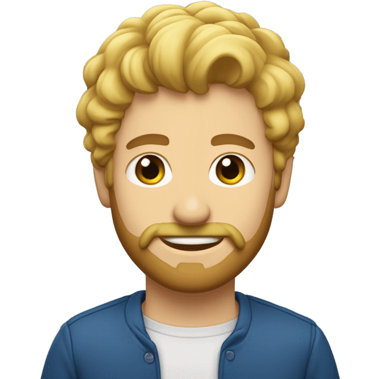 Homme cheveux blond yeux bleu legere barbe emoji