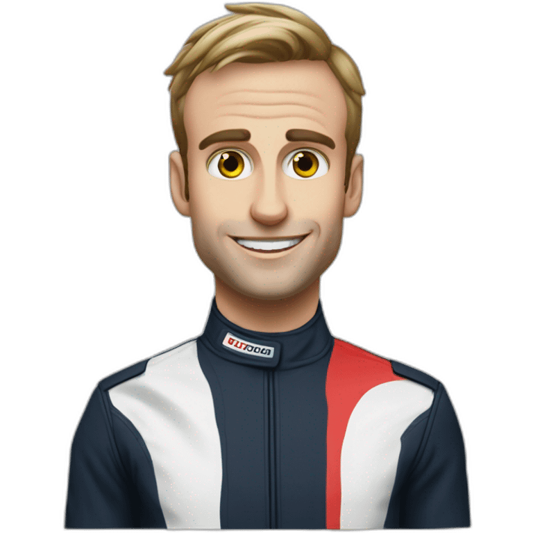 Squeezie et Macron en course de Formule 1 (GP explorer) emoji