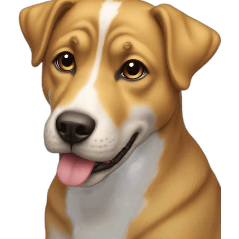 Chat sur un chien emoji