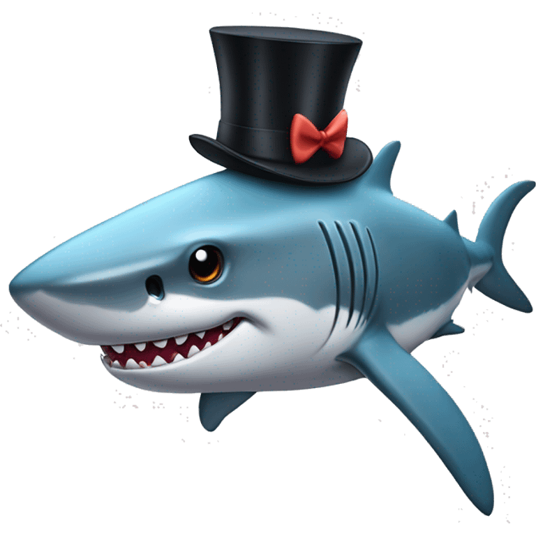 Shark with a top hat and bow tie  emoji