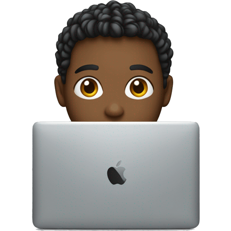 young with a macbook pro emoji