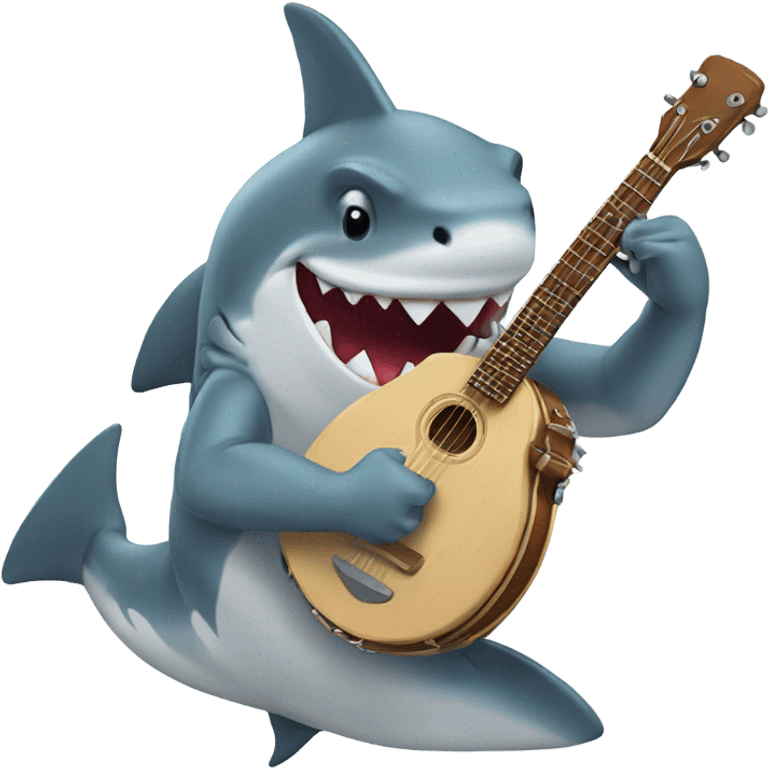 shark playing a banjo emoji