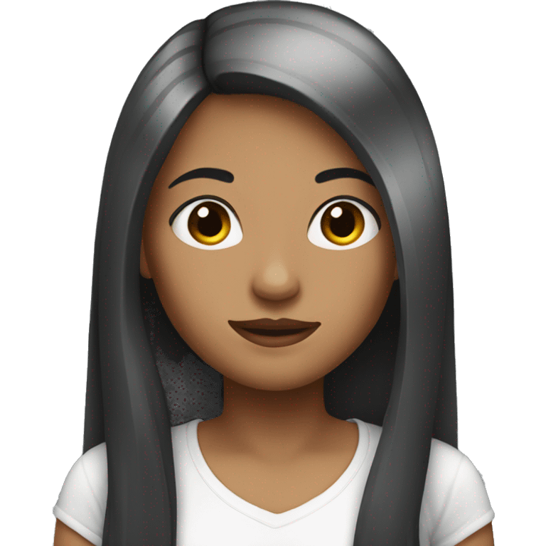 Girl with black long straight hair emoji