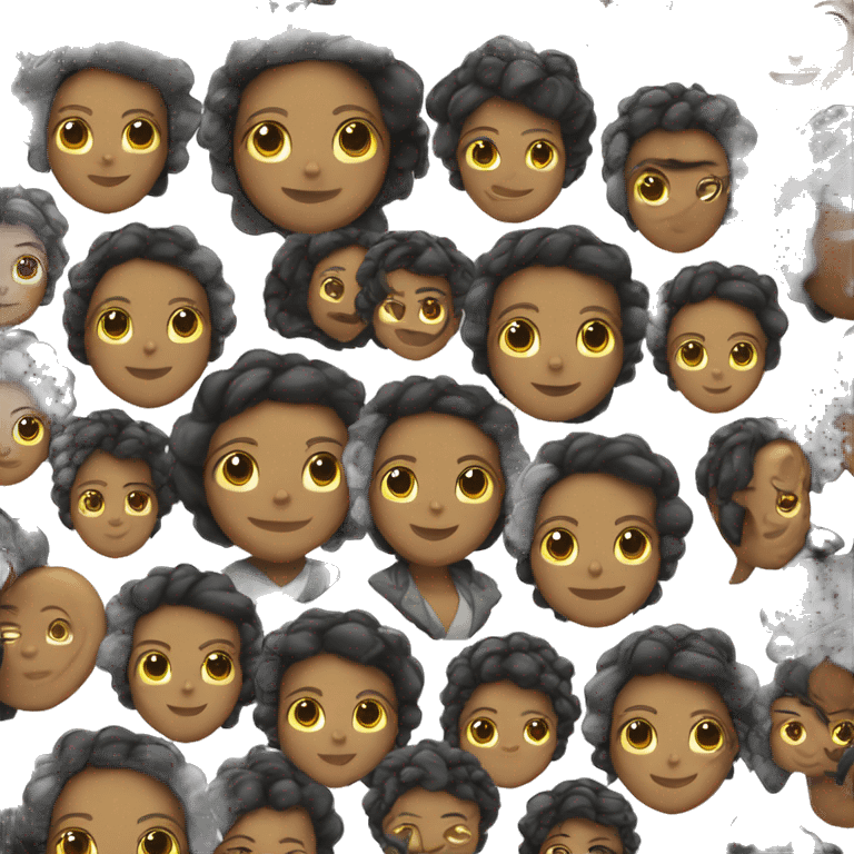 MUJER CON PELO NEGRO ENAMORA emoji