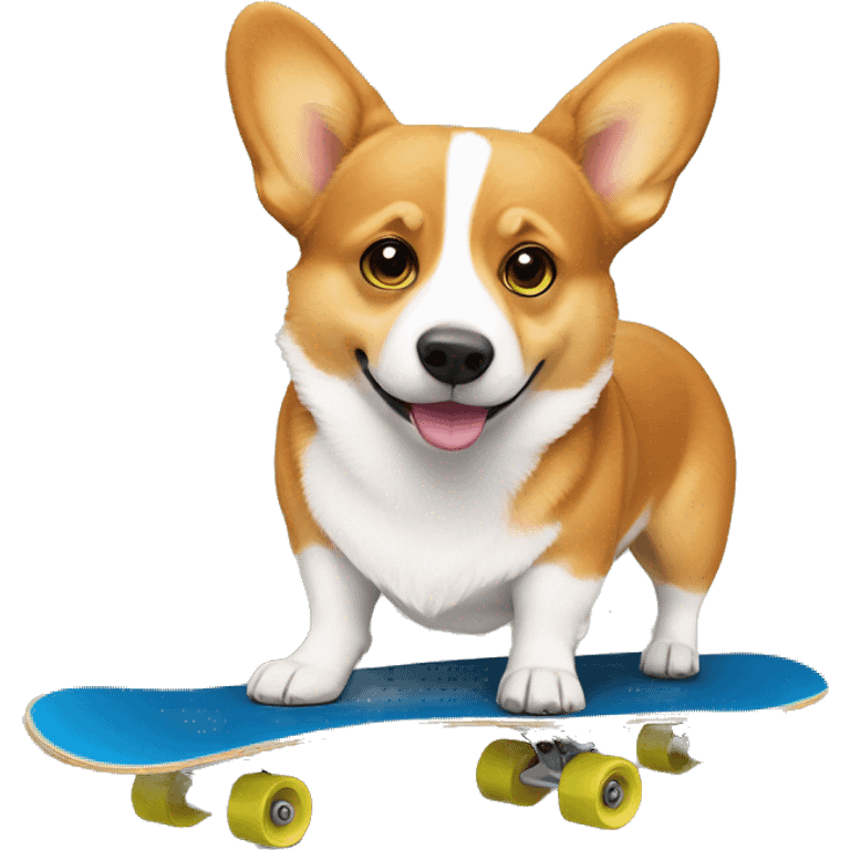 Corgi standing on skateboard emoji