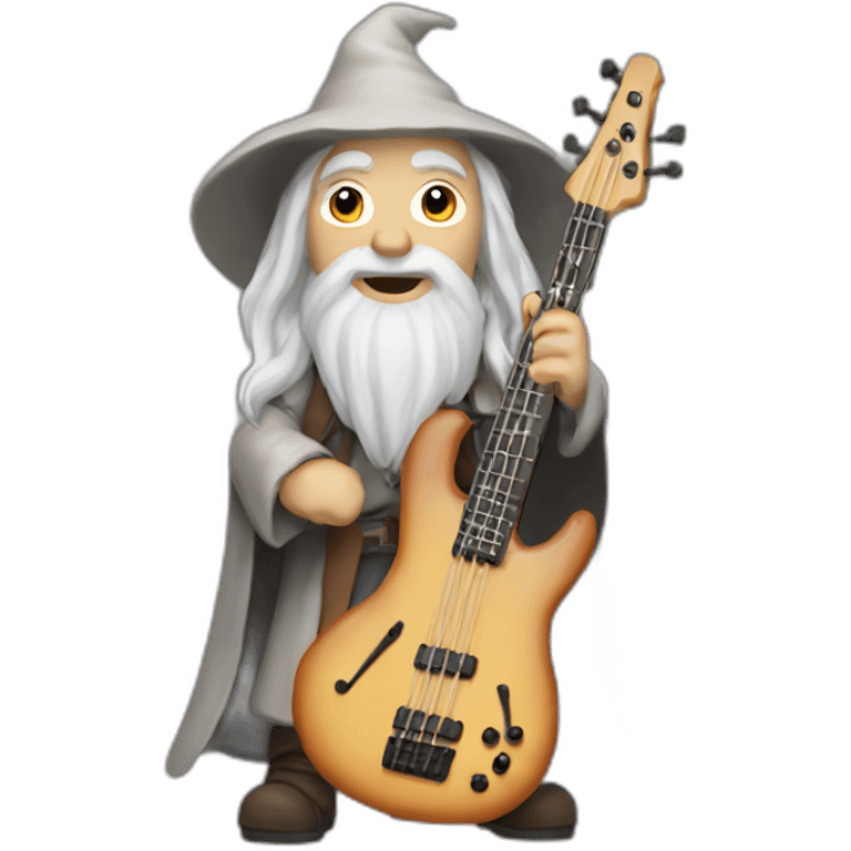 gandalf the white playing 5 string bass guitar emoji