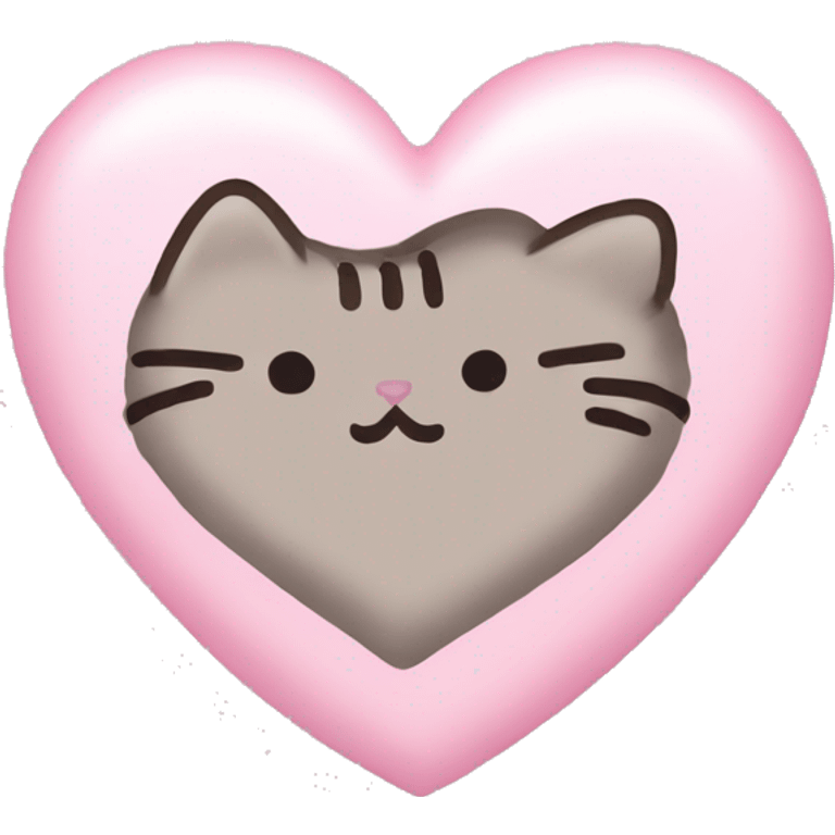 pusheen light pink heart emoji